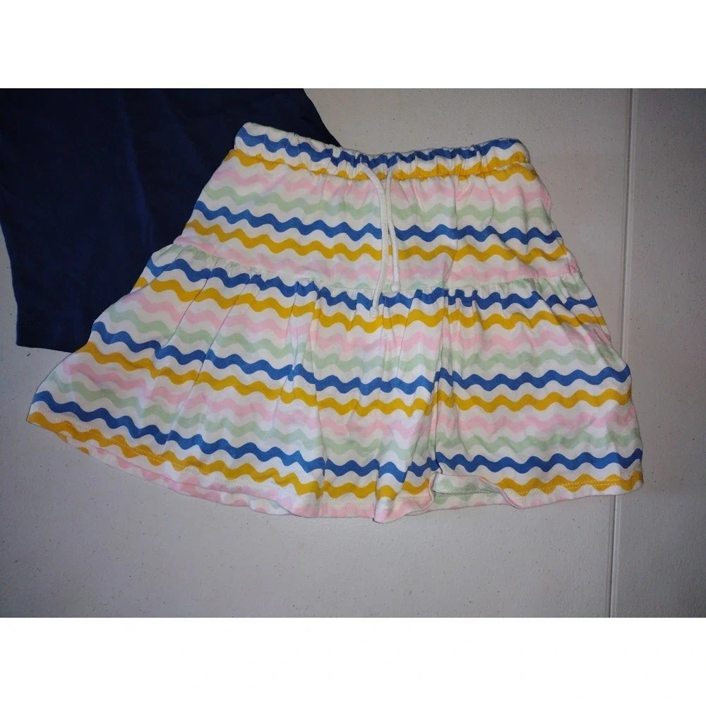 Amazon Essentials Tank & Old Navy Chevron Skort Set Girls 3T Navy Blue Multi